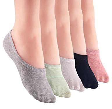 Ueither Women's Non Slip No Show Socks Low Cut Liner Cotton Socks
