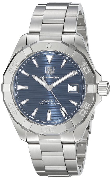 TAG Heuer Men's 'Aquaracer' Swiss Automatic Stainless Steel Dress Watch, Color:Silver-Toned (Model: WAY2112.BA0928)