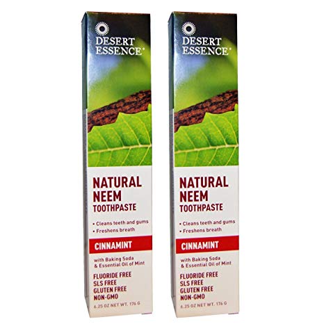 Desert Essence Natural Neem Tootpaste Cinnamint 6.25oz (2 pack)