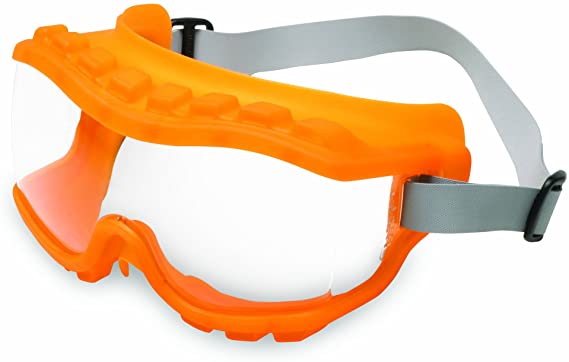 Uvex S3820 Strategy Safety Goggles, Hot Orange Body, Clear Uvextra Anti-Fog Lens, Neoprene Headband