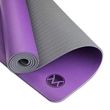 Youphoria Yoga Yoga Mat 24 x 72-6mm - Lightweight & Absorbent Non Slip Yoga Mats for Hot Yoga, Home or Travel - Premi-OM Yoga Mat