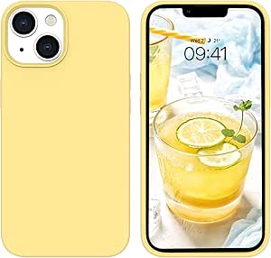 BENTOBEN Compatible with iPhone 14 Case, Liquid Silicone Gel Rubber Bumper Microfiber Lining Hard Back Shockproof Protective Phone Cover for iPhone 14 6.1",Yellow