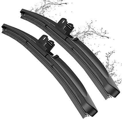 Wiper Blade, METO T6 28" + 28" Windshield Wiper : Water Repellency Polymer Materials Silence Blade, Up to 60% Longer Life, for All Season even Clean Ice & Snow in Winter(Set of 2)