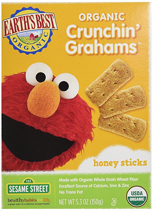 Earth's Best, Sesame Street Organic Crunchin' Grahams, Honey, 5.3 oz