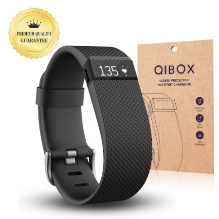 Fitbit Charge HR Screen Protector (10-Pack) - QIBOX Premium Clear Shatterproof Screen Protector for Fitbit Charge HR Wireless Activity Wristband, Anti-Fingerprint & Anti-Scratch Film Cover