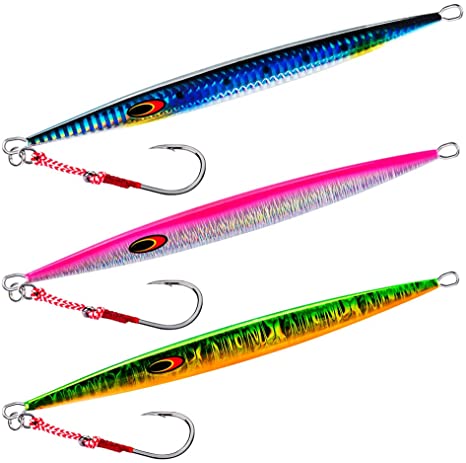 Goture Lead Saltwater Jigs // Glow Jigs // 80g 100g 150g Deep Sea Fishing Lures // Vertical Jigging Artificial Lures