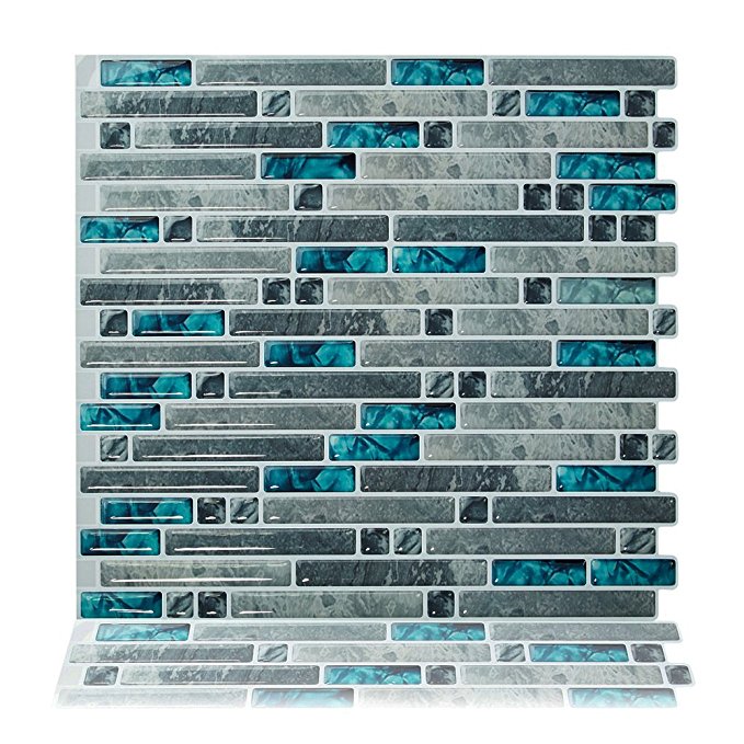 Cocotik Peel and Stick Tile 10.5"x 10" Adhesive Vinyl 3D Wall Tiles,10 Pack