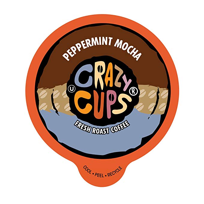 Crazy Cups Coffee, Peppermint, Chocolate Mocha, Single Serve cups for the K Cup Keurig, 22 Count