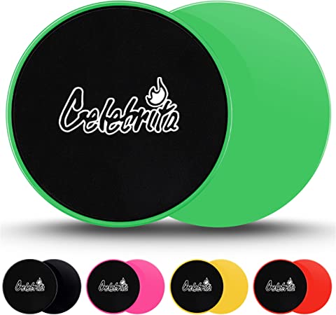 CELEBRITA Core Sliders for Working Out on Carpet Wood and Floor to Sculpt Your core, Best Sized Non Slip Exercise Sliders Gliding Discs for feet, beachbody Strength Slides for ab Workouts