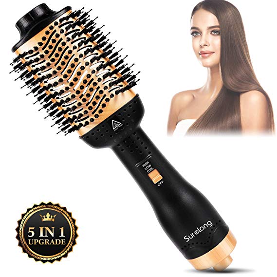 Hot Air Brush, Hair Dryer Brush, One-Step Hair Dryer & Volumizer, 5 in 1 Upgrade Negative Ion Portable Air Hair Brush, Low Noise Blow Dryer Brush,Professional for All Hot Air Styler
