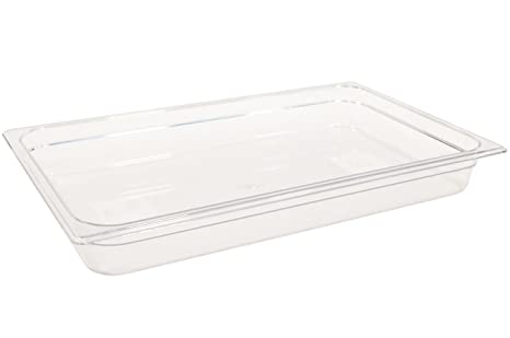 Rubbermaid Commercial Products Cold Food Insert Pan for Restaurants/Kitchens/Cafeterias, Full Size, 2.5 Inches Deep, Clear (FG130P00CLR)