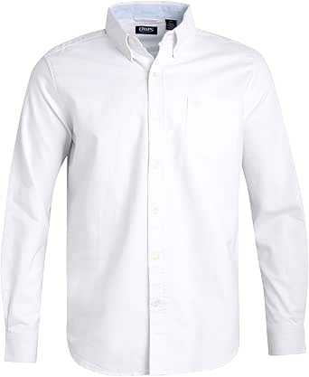 Chaps Men's Shirt - Relaxed Fit Comfort Stretch Button Down Oxford Shirt - Causal Long Sleeve Cotton Shirt for Men (M-4XL)