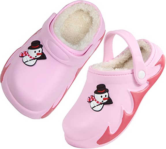 Weweya Kids Garden Clogs Winter Summer Cute Sandals Slippers with Cartoon Charms for Boys Girls Toddler Outdoor Indoor