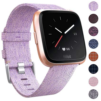 EZCO Fitbit Versa Bands, Woven Fabric Breathable Watch Strap Quick Release Replacement Wristband Accessories for Fitbit Versa Smart Watch Women Man