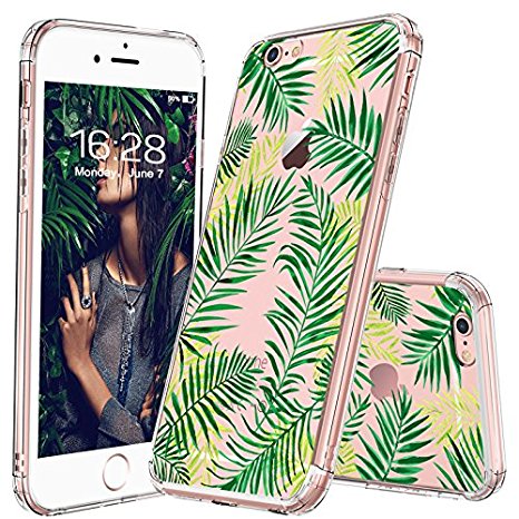 iPhone 6s Case, Fashion iPhone 6 Case, MOSNOVO Tropical Palm Leaves Clear Design Printed Transparent Plastic Hard Back Case with Soft TPU Bumper Protective Case Cover for Apple iPhone 6/6s (4.7 Inch)