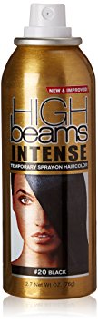 high beams Intense Temporary Spray on Hair Color, Black, 2.7 Ounce