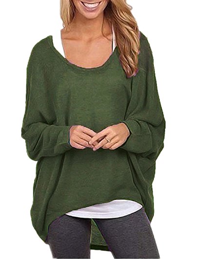 ZANZEA Women's Sexy Long Batwing Sleeve Loose Pullover Casual Top Blouse T-Shirt