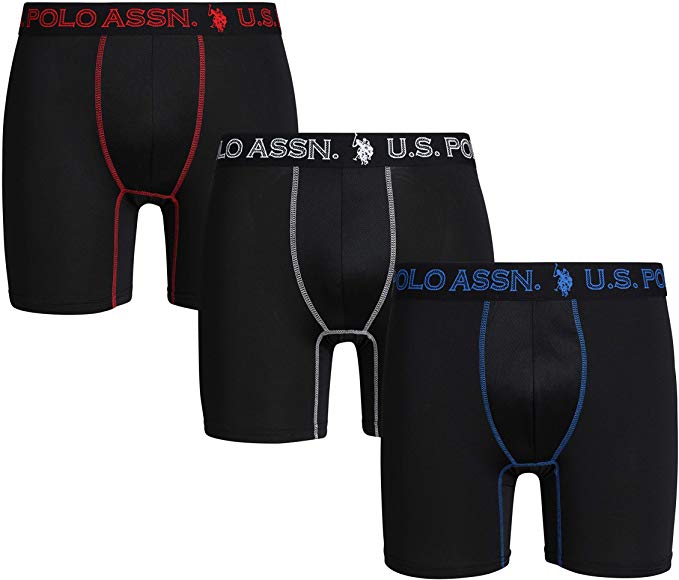 U.S. Polo Assn. Mens’ Performance Boxer Briefs with Comfort Pouch (3 Pack)