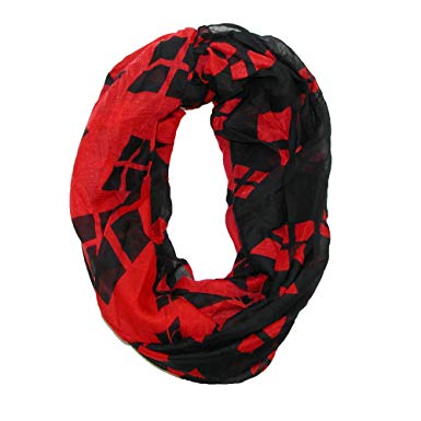 DC Comics Harley Quinn Viscose Infinity Scarf, Red/Black One Size