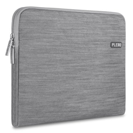 Laptop Sleeve PLEMO MacBook Sleeve Denim Fabric 13 - 133 Inch Laptop Case Cover Bag for 129 iPad Pro  MacBook Air  MacBook Pro  Notebook Computer  Chromebook Grey