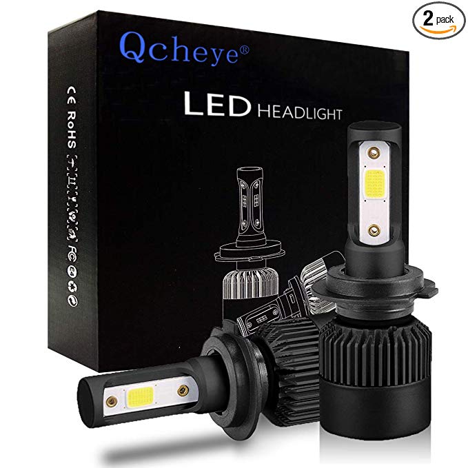 H7 LED Headlight Bulbs - 6000K 8000LM Super Bright Cool White Bulb Conversion Kit 2pcs - 2 Years Warranty by Qcheye