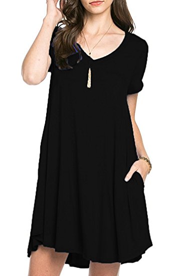 VIISHOW Women's Long Sleeve Casual Loose T-Shirt Dress