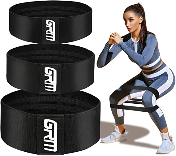 GRM Resistance Bands for Legs and Butt, Exercise Bands Thigh Workout Bands Fitness Circle Booty Loop Bands Fabric Bands for Hips