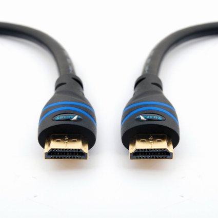 BlueRigger High Speed HDMI Cable with Ethernet 15 ft - CL3 Rated - supports 3D and Audio Return Latest HDMI version