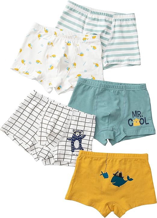 Core Pretty Toddler Boxer Briefs Cotton Boys Underwear Kids Underpants Size 3-12Years (Pack of 5)