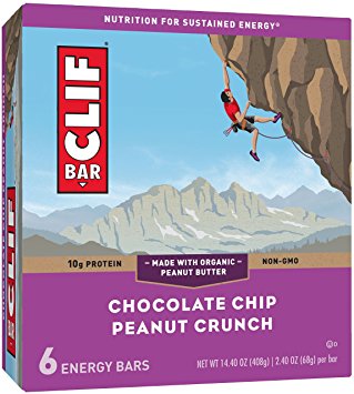 CLIF BAR - Energy Bar - Chocolate Chip Peanut Crunch - (2.4 Ounce Protein Bar, 6 Count)