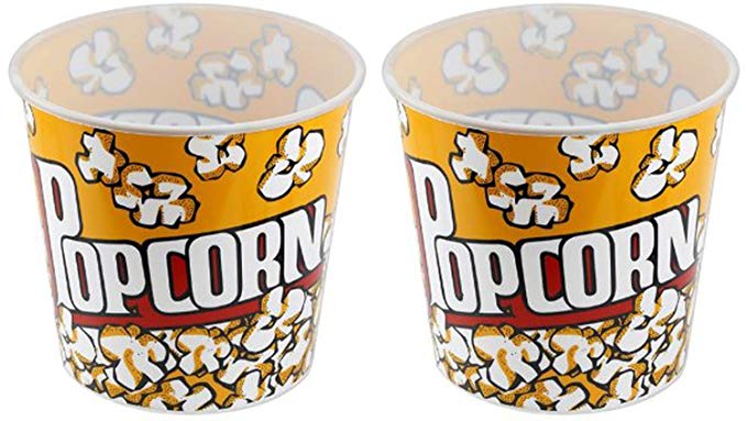 Popcorn Serving Tub Large 7.5" X 7.5" Set of 2 Bowls