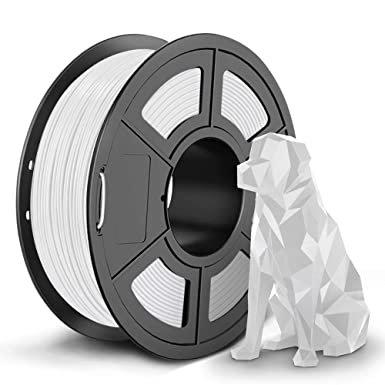 SUNLU Shiny SPLA Filament, 3D Printer Filament SPLA, Upgraded PLA Filament in 2020, 1.75mm, 0.02 mm, 1KG White