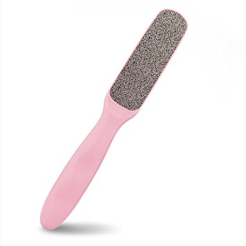 FANTCEN Foot File Callus Remover Dual-sided Foot Rasp Callus Remover Stainless Steel Pedicure Cuticle Tool for Home DIY Pink