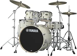 Yamaha Stage Custom Birch 5pc Shell Pack with a 22" Kick 14” Snare Drum in Classic White for Students and Working Drummers (SBP2F50CLW)