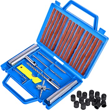 Faburo Tire Repair Kit, Repair Kit with Disposable Gloves, 32PCS Tubeless Tire Wheel Puncture Repair Tool Set for For Auto, Motorcycle, ATV, Jeep, Truck, Tractor