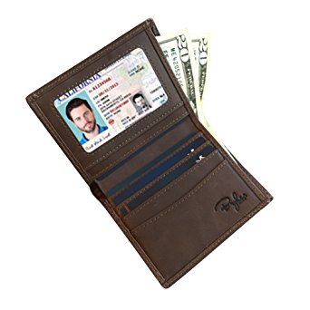 Bryker Hyde Slim Vertical Bifold With Sidekick RFID Wallet for Men, Full Grain Leather, Ultimate Identity Theft And Credit Card Protection, Sleek And Stylish Gift For Men