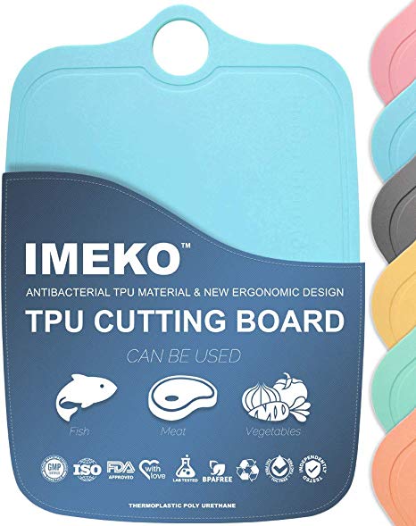 IMEKO New 2019 Kitchen Ergonomic Design TPU Cutting Board - Flexible, Food Safe, BPA free, Anti - Bacterial Chopping Mats