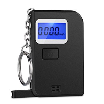 Homasy Portable Keyring Breath Alcohol Tester, Mini KeyChain Digital Breathalyzer with LCD Display for Drinkers Driver