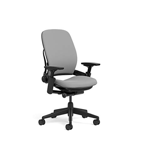 Steelcase Leap Task Chair: Black Base - 4D Adjustable Arms - No Headrest - Standard Carpet Casters