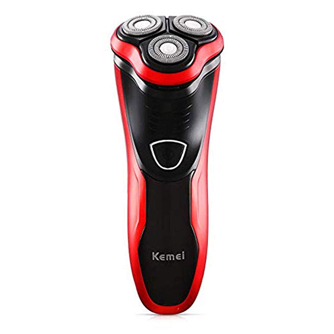 KEMEI Men's Rotary Cordless Razor Shaver 3D Electric Rechargeable Shavers Precision Beard Sideburn Trimmer Razors IPX7 Waterproof Washable Grooming Razor