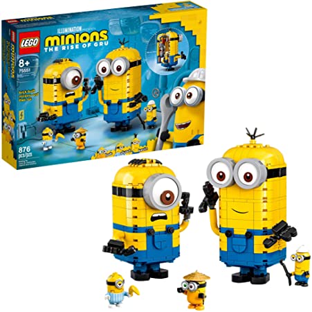 LEGO Minions: Brick-Built Minions and Their Lair (75551) Building Kit for Kids, Great Birthday Present for Kids Who Love Minion Toys and Kevin, Bob and Stuart Minion Characters, New 2020 (876 Pieces)