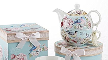 Delton Blue Bird Porcelain Tea for One with Keepsake Box