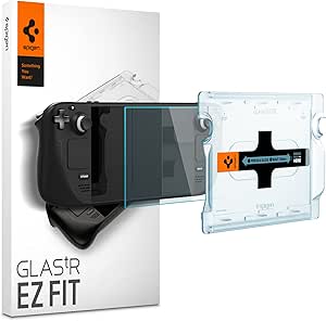 Spigen Glas.tR EZ Fit Vetro Temperato compatibile con Steam Deck OLED (2023), Steam Deck LCD (2022), Installazione Facile, Cristallino, Anti-graffio, Durezza 9H Pellicola prottetiva