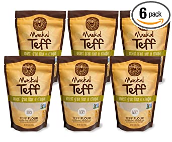 Maskal Teff Ivory Teff Flour, 16 Ounce (6 pack)