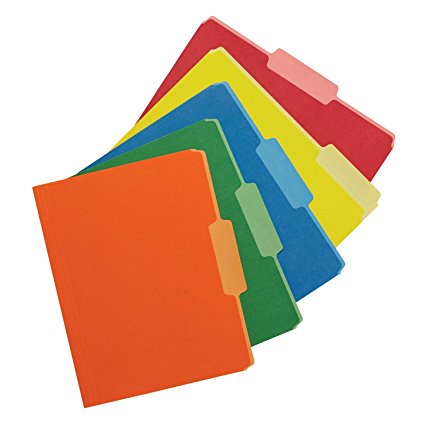 School Smart 1475805 Two Tone Reversible Colored Folder, Assorted Color (Pack of 100)