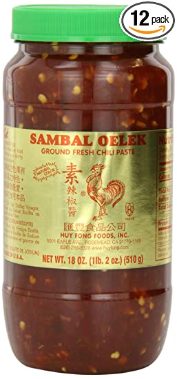 Huy Fong Sambal Oelek, 18-Ounce Jars (Pack of 12)