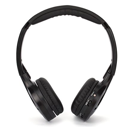 NAVISKAUTO(TM) Pack of 1 Universal 2 Channel Infrared Wireless Car IR Headphone Headset-Black