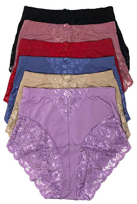 Peachy Panty Women's 6 Pack High Waist Cool Feel Brief Underwear Panties S-5xl