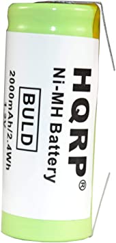 HQRP 42mm Long Battery Works with Braun 5000, 3745, 3761, 3762, 5000 Toothbrush Repair 2000mAh Professional Care Triumph Sanyo 346 Sanyo346