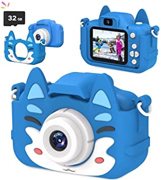 Best Birthday Gifts for Boys Age 3-8,Goopow Kids Digital Video Camera for Boys,Toys for Boys 4 5 6 7 8 Year Old,8MP HD Camcorders,Blue(32GB SD Card Included) (SM-Dark-Blue)